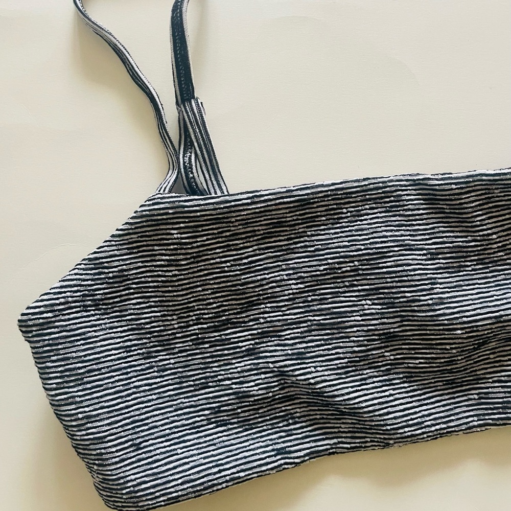 Mara Hoffman Black and White Striped Bikini Top - Picture 3 of 7